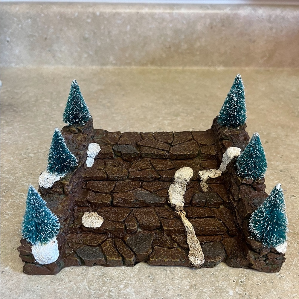 Santa’s Workbench Rustic Holiday Village Display Base with Trees